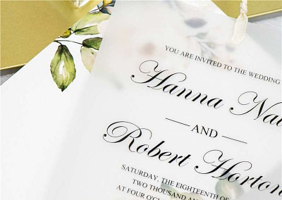Invito di nozze elegante floreale a doppio strato in carta trasparente WDV0004_2