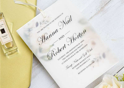 Invito di nozze elegante floreale a doppio strato in carta trasparente WDV0004_3